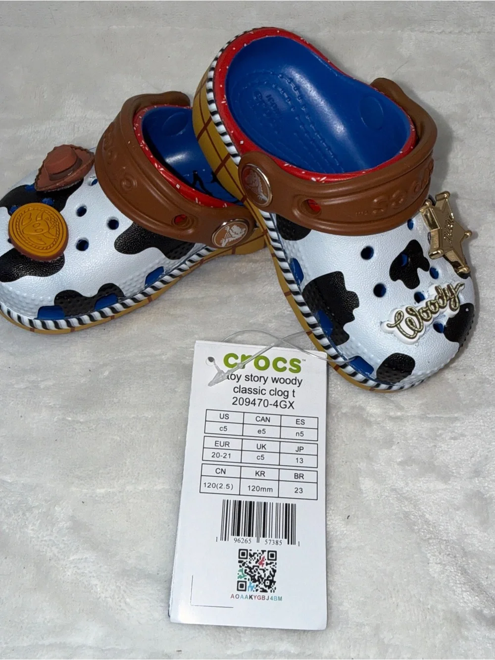 Crocs x Toy Story Woody Classic Clog Toddler C5 Disney Pixar NWT 209470-4GX